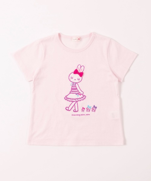 KP(ケーピー)の「【WEB限定】mimiちゃんとpiouちゃんアップリケ刺しゅう半袖Tシャツ(100-160cm)(Tシャツ/カットソー・キッズ・ピンク/パープル/イエロー・120cm/100cm/130cm/150cm/110cm/140cm/160cm)」の3枚目の写真