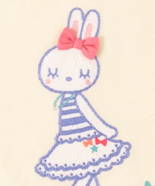 KP(ケーピー)の「【WEB限定】mimiちゃんとpiouちゃんアップリケ刺しゅう半袖Tシャツ(100-160cm)(Tシャツ/カットソー・キッズ・ピンク/パープル/イエロー・120cm/100cm/130cm/150cm/110cm/140cm/160cm)」の5枚目の写真