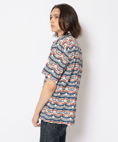 schott(ショット)の「Schott(ショット) PERFECTO MOTOR OIL HAWAIIAN SHIRT/パーフェクト モーターオイル ハワイイアンシャツ(シャツ/ブラウス・メンズ・ホワイト/ブラック・MEDIUM/X-LARGE/LARGE/XX-LARGE)」の3枚目の写真