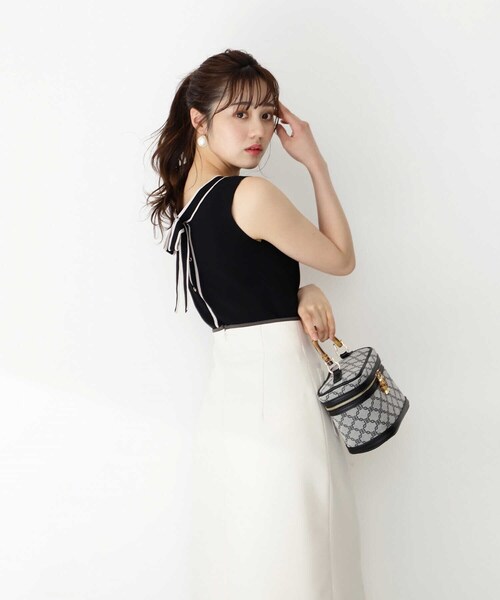 PROPORTION BODY DRESSING（プロポーションボディドレッシング）の「【美人百花6月号タイアップ商品】バイカラー２Ｗａｙニットプルオーバー / 1212170906（ニット/セーター・レディース・ブラック/ブラウン/ピンク/ホワイト系その他・FREE）」の7枚目の写真