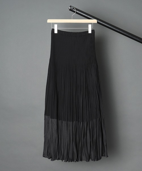 ADAWAS(アダワズ)の「【 ADAWAS / アダワス 】 2TONES PLEATED SKIRT / 2トーンプリーツスカート(スカート・レディース・ブラック/サンドベージュ・FREE)」の2枚目の写真