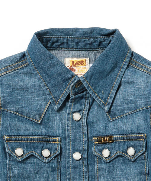 B:MING by BEAMS（ビーミングバイビームス）の「Lee / ウエスタンシャツ（シャツ/ブラウス・キッズ・ブルー・100/110/120/130）」の2枚目の写真