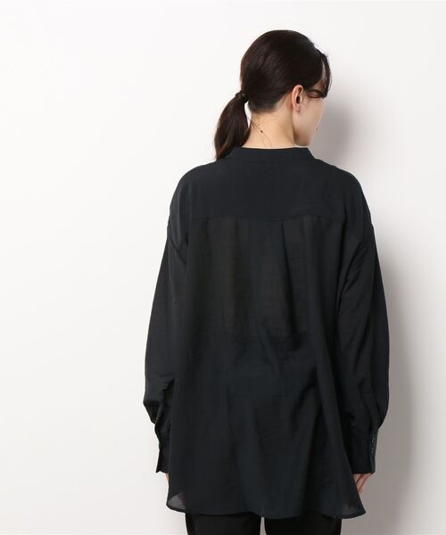 HONEYSUCKLE ROSE（ハニーサックルローズ）の「【HONEYSUCKLE ROSE】シアーシャツ（シャツ/ブラウス・レディース・ブラック/ブルー/グレー・M/L）」の5枚目の写真