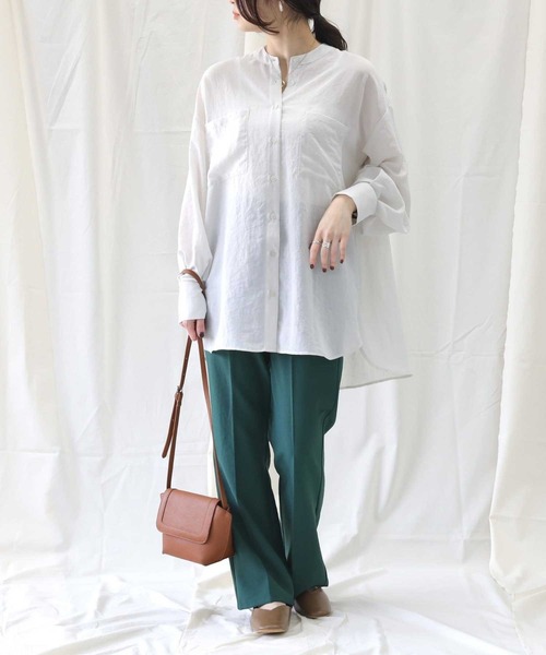 HONEYSUCKLE ROSE（ハニーサックルローズ）の「【HONEYSUCKLE ROSE】シアーシャツ（シャツ/ブラウス・レディース・ブラック/ブルー/グレー・M/L）」の3枚目の写真