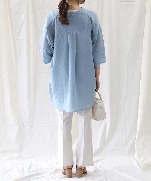 HONEYSUCKLE ROSE（ハニーサックルローズ）の「【HONEYSUCKLE ROSE】シアーシャツ（シャツ/ブラウス・レディース・ブラック/ブルー/グレー・M/L）」の16枚目の写真