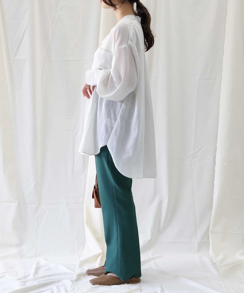 HONEYSUCKLE ROSE（ハニーサックルローズ）の「【HONEYSUCKLE ROSE】シアーシャツ（シャツ/ブラウス・レディース・ブラック/ブルー/グレー・M/L）」の12枚目の写真