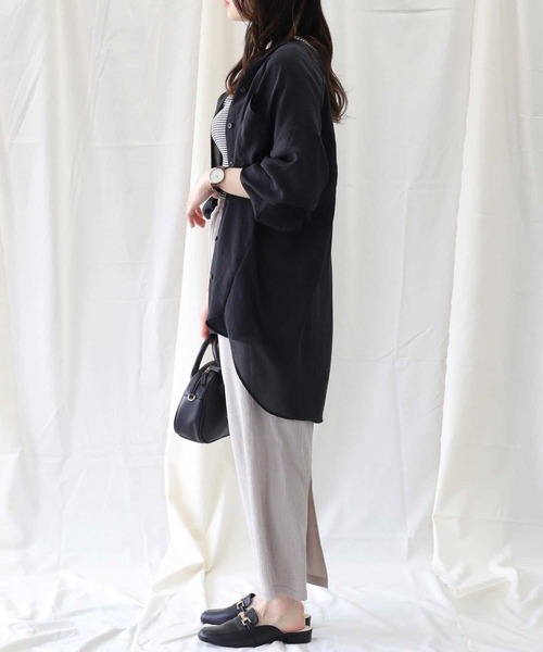 HONEYSUCKLE ROSE（ハニーサックルローズ）の「【HONEYSUCKLE ROSE】シアーシャツ（シャツ/ブラウス・レディース・ブラック/ブルー/グレー・M/L）」の10枚目の写真