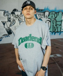 オーバーサイズ カレッジロゴプリント クルーネック半袖Tシャツ
