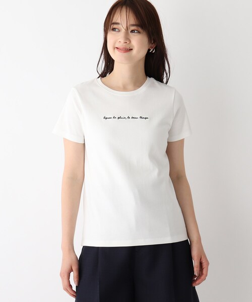 index（インデックス）の「◆SUPIMAコットンスムースロゴTシャツ【WEB限定カラー・サイズ】（Tシャツ/カットソー・レディース・ライトグレー/ブラック/パープル/ガンメタ/ホワイト系・40/38/36/42）」の18枚目の写真