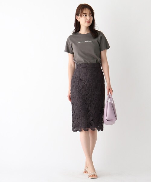 index（インデックス）の「◆SUPIMAコットンスムースロゴTシャツ【WEB限定カラー・サイズ】（Tシャツ/カットソー・レディース・ライトグレー/ブラック/パープル/ガンメタ/ホワイト系・40/38/36/42）」の15枚目の写真