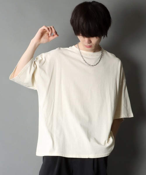 SITRY(シトリー)の「Big silhouette light weight T-shirt/ビッグシルエット ライトウェイト 半袖 Tシャツ(Tシャツ/カットソー・メンズ・チャコールグレー/ブラック/パープル/オフホワイト/マスタード/グレイッシュブルー・M/L)」の1枚目の写真