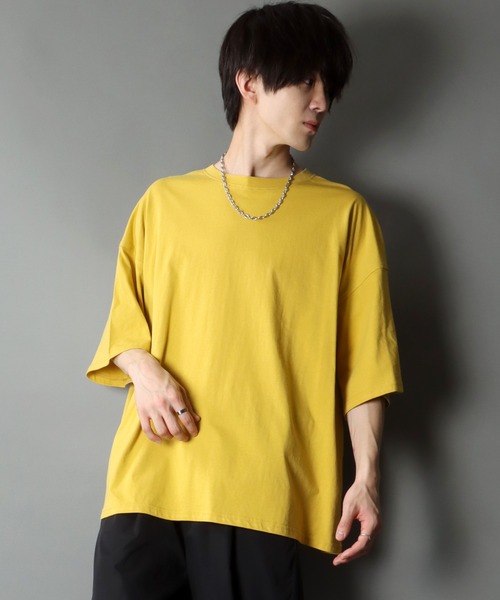 SITRY(シトリー)の「Big silhouette light weight T-shirt/ビッグシルエット ライトウェイト 半袖 Tシャツ(Tシャツ/カットソー・メンズ・チャコールグレー/ブラック/パープル/オフホワイト/マスタード/グレイッシュブルー・M/L)」の6枚目の写真