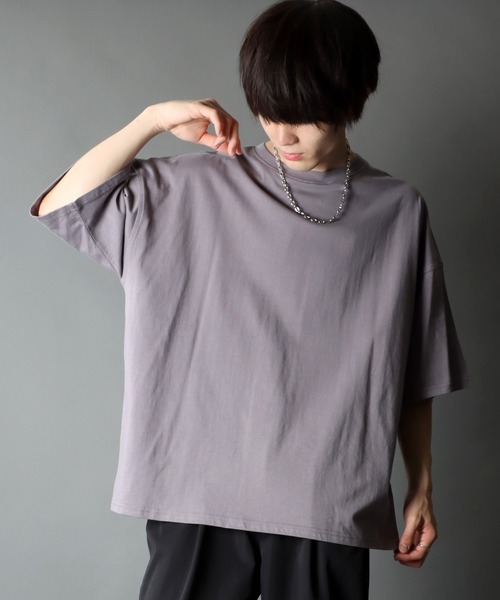 SITRY(シトリー)の「Big silhouette light weight T-shirt/ビッグシルエット ライトウェイト 半袖 Tシャツ(Tシャツ/カットソー・メンズ・チャコールグレー/ブラック/パープル/オフホワイト/マスタード/グレイッシュブルー・M/L)」の22枚目の写真