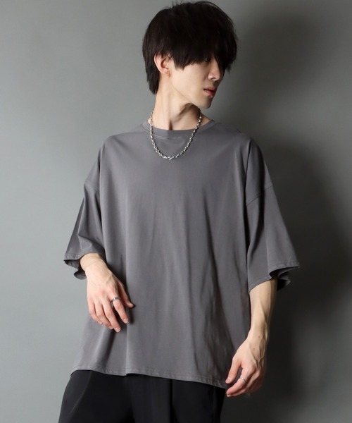 SITRY(シトリー)の「Big silhouette light weight T-shirt/ビッグシルエット ライトウェイト 半袖 Tシャツ(Tシャツ/カットソー・メンズ・チャコールグレー/ブラック/パープル/オフホワイト/マスタード/グレイッシュブルー・M/L)」の19枚目の写真