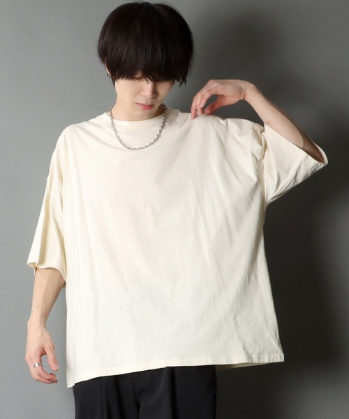SITRY(シトリー)の「Big silhouette light weight T-shirt/ビッグシルエット ライトウェイト 半袖 Tシャツ(Tシャツ/カットソー・メンズ・チャコールグレー/ブラック/パープル/オフホワイト/マスタード/グレイッシュブルー・M/L)」の17枚目の写真