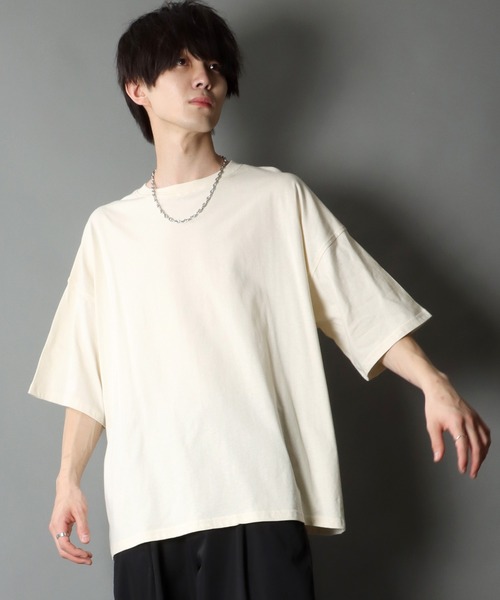 SITRY(シトリー)の「Big silhouette light weight T-shirt/ビッグシルエット ライトウェイト 半袖 Tシャツ(Tシャツ/カットソー・メンズ・チャコールグレー/ブラック/パープル/オフホワイト/マスタード/グレイッシュブルー・M/L)」の16枚目の写真