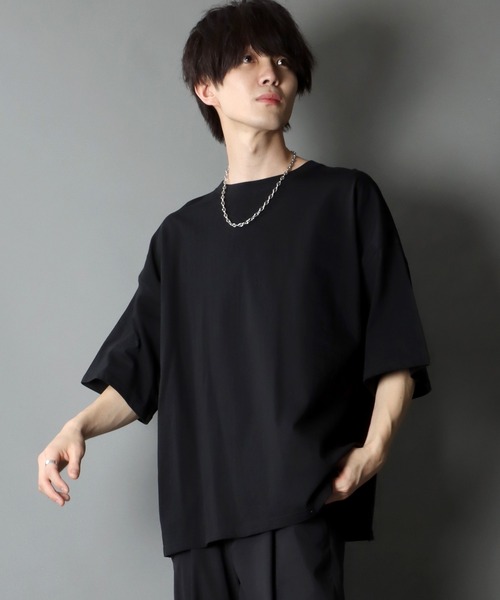 SITRY(シトリー)の「Big silhouette light weight T-shirt/ビッグシルエット ライトウェイト 半袖 Tシャツ(Tシャツ/カットソー・メンズ・チャコールグレー/ブラック/パープル/オフホワイト/マスタード/グレイッシュブルー・M/L)」の18枚目の写真