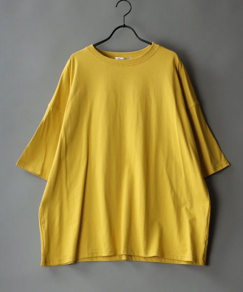 SITRY(シトリー)の「Big silhouette light weight T-shirt/ビッグシルエット ライトウェイト 半袖 Tシャツ(Tシャツ/カットソー・メンズ・チャコールグレー/ブラック/パープル/オフホワイト/マスタード/グレイッシュブルー・M/L)」の15枚目の写真