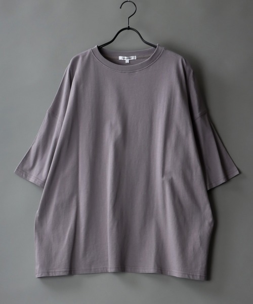 SITRY(シトリー)の「Big silhouette light weight T-shirt/ビッグシルエット ライトウェイト 半袖 Tシャツ(Tシャツ/カットソー・メンズ・チャコールグレー/ブラック/パープル/オフホワイト/マスタード/グレイッシュブルー・M/L)」の14枚目の写真
