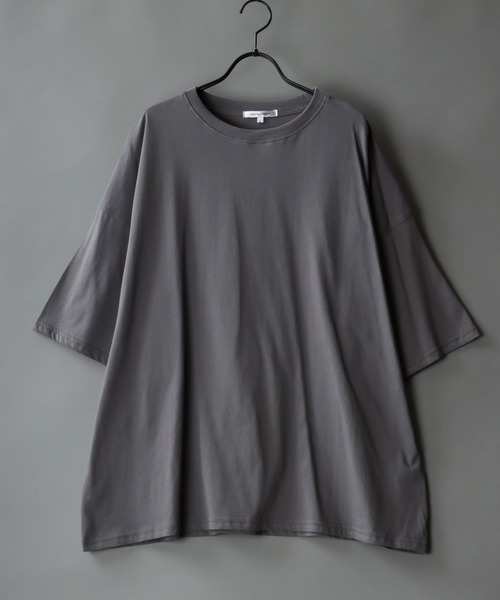SITRY(シトリー)の「Big silhouette light weight T-shirt/ビッグシルエット ライトウェイト 半袖 Tシャツ(Tシャツ/カットソー・メンズ・チャコールグレー/ブラック/パープル/オフホワイト/マスタード/グレイッシュブルー・M/L)」の12枚目の写真