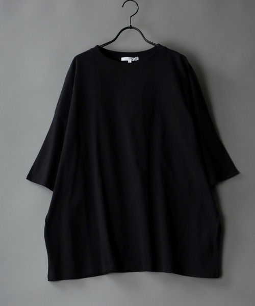 SITRY(シトリー)の「Big silhouette light weight T-shirt/ビッグシルエット ライトウェイト 半袖 Tシャツ(Tシャツ/カットソー・メンズ・チャコールグレー/ブラック/パープル/オフホワイト/マスタード/グレイッシュブルー・M/L)」の11枚目の写真