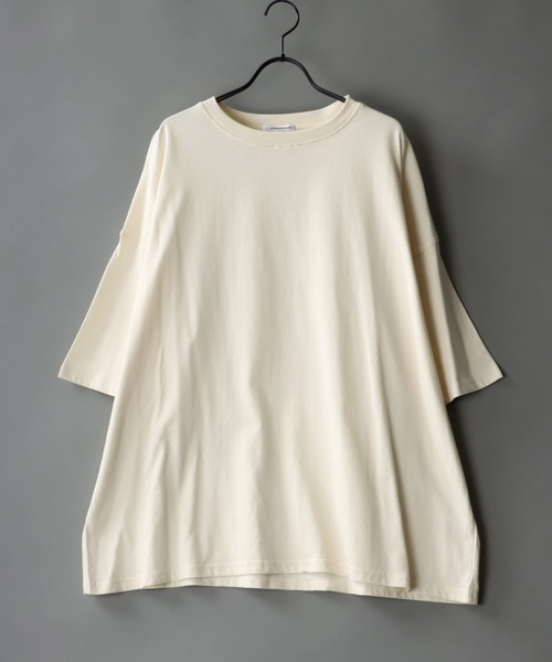 SITRY(シトリー)の「Big silhouette light weight T-shirt/ビッグシルエット ライトウェイト 半袖 Tシャツ(Tシャツ/カットソー・メンズ・チャコールグレー/ブラック/パープル/オフホワイト/マスタード/グレイッシュブルー・M/L)」の10枚目の写真