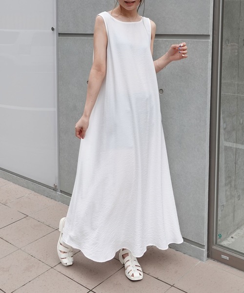 CORNERS（コーナーズ）の「シアーストライプバックリボンノースリワンピース（ワンピース・レディース・ホワイト/ライトブルー/ブラック/ピンク/ライム/グリーン・M）」の10枚目の写真
