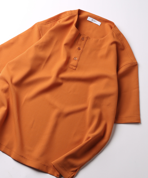 B.C STOCK(ベーセーストック)の「エステルパナマ ヘンリープルオーバー(シャツ/ブラウス・メンズ・グレー/グリーン系その他/オレンジ系その他・MEDIUM/LARGE)」の3枚目の写真