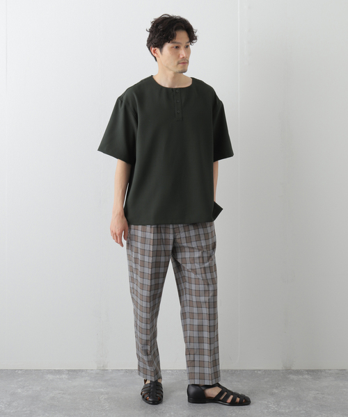 B.C STOCK(ベーセーストック)の「エステルパナマ ヘンリープルオーバー(シャツ/ブラウス・メンズ・グレー/グリーン系その他/オレンジ系その他・MEDIUM/LARGE)」の4枚目の写真