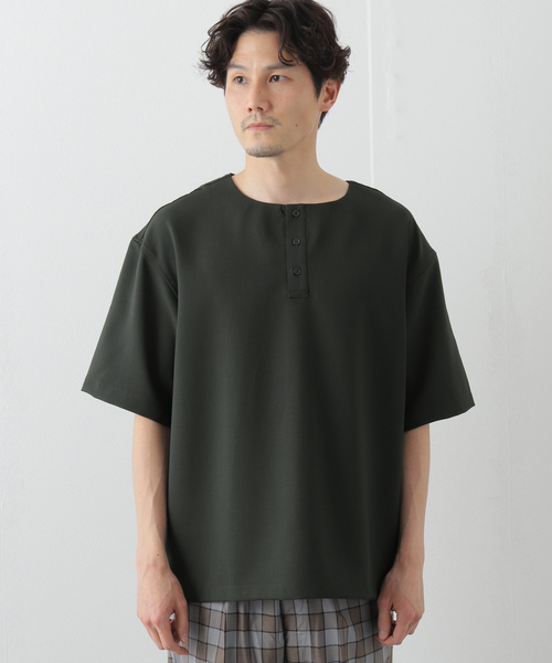 B.C STOCK(ベーセーストック)の「エステルパナマ ヘンリープルオーバー(シャツ/ブラウス・メンズ・グレー/グリーン系その他/オレンジ系その他・MEDIUM/LARGE)」の5枚目の写真