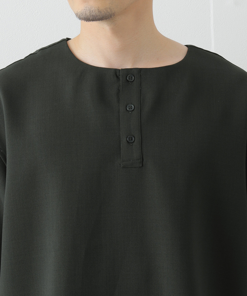 B.C STOCK(ベーセーストック)の「エステルパナマ ヘンリープルオーバー(シャツ/ブラウス・メンズ・グレー/グリーン系その他/オレンジ系その他・MEDIUM/LARGE)」の8枚目の写真