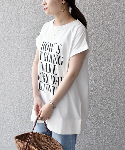 SHIPS(シップス)の「*ラグランフレンチスリーブロゴTEE◆(Tシャツ/カットソー・レディース・チャコールグレー/ライトホワイト/オレンジ/ライトオリーブ・ONE SIZE)」の18枚目の写真