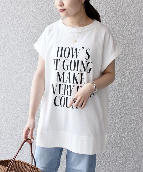 SHIPS(シップス)の「*ラグランフレンチスリーブロゴTEE◆(Tシャツ/カットソー・レディース・チャコールグレー/ライトホワイト/オレンジ/ライトオリーブ・ONE SIZE)」の21枚目の写真
