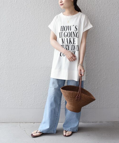 SHIPS(シップス)の「*ラグランフレンチスリーブロゴTEE◆(Tシャツ/カットソー・レディース・チャコールグレー/ライトホワイト/オレンジ/ライトオリーブ・ONE SIZE)」の22枚目の写真