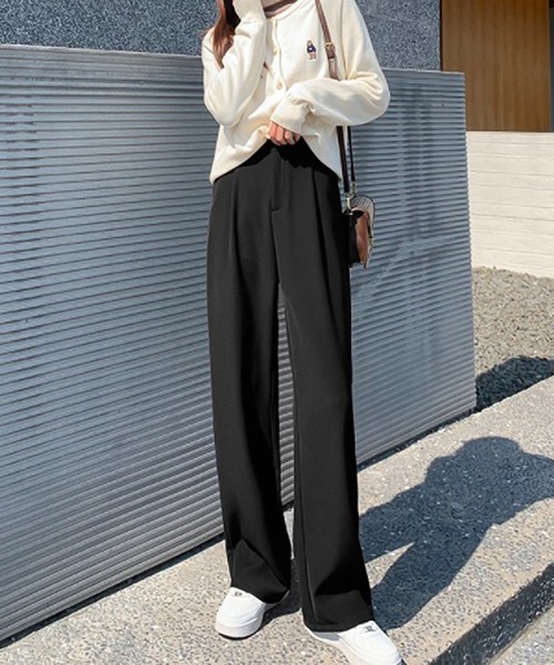 Ulysses（ユリシス）の「タック入りセミワイドパンツ（その他パンツ・レディース・ブラウン/ブラック/グレー・L/M）」の2枚目の写真