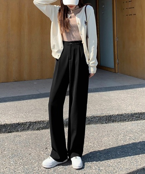 Ulysses（ユリシス）の「タック入りセミワイドパンツ（その他パンツ・レディース・ブラウン/ブラック/グレー・L/M）」の6枚目の写真