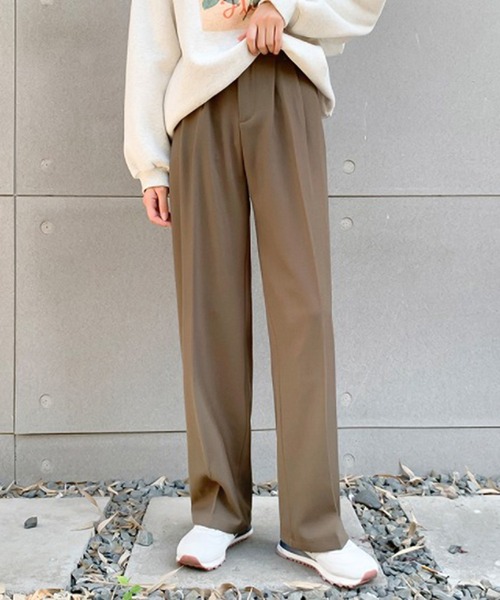 Ulysses（ユリシス）の「タック入りセミワイドパンツ（その他パンツ・レディース・ブラウン/ブラック/グレー・L/M）」の9枚目の写真