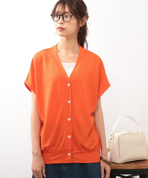 DRESKIP（ドレスキップ）の「◆ゆるVネック カーディガン（カーディガン/ボレロ・レディース・ライトブルー/ブラック/オフホワイト/オレンジ・00）」の13枚目の写真