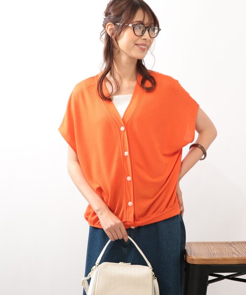 DRESKIP（ドレスキップ）の「◆ゆるVネック カーディガン（カーディガン/ボレロ・レディース・ライトブルー/ブラック/オフホワイト/オレンジ・00）」の21枚目の写真