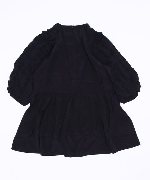 PICCIN（ピッチン）の「袖フリルブラウス（シャツ/ブラウス・レディース・ブラック/ダークグリーン/オフホワイト・M）」の4枚目の写真