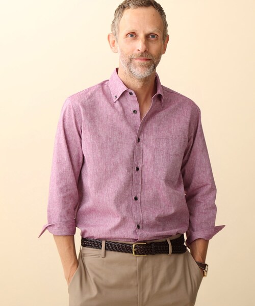 セール Sサイズ リネン ボタンダウン 7分袖シャツ シャツ ブラウス Takeo Kikuchi タケオキクチ のファッション通販 Zozotown