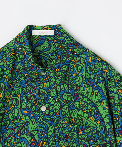 SOULEIADO（ソレイアード）の「ポリエステルプリント ハーフスリーブシャツ（シャツ/ブラウス・メンズ・ブラック系その他/ブルー系その他3/パープル系その他2・FREE）」の6枚目の写真