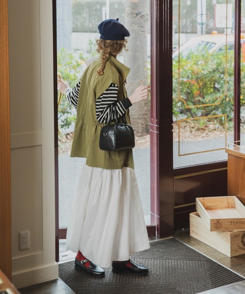 アシメギャザーデザイン フレアロングスカート（スカート）｜BONLECILL