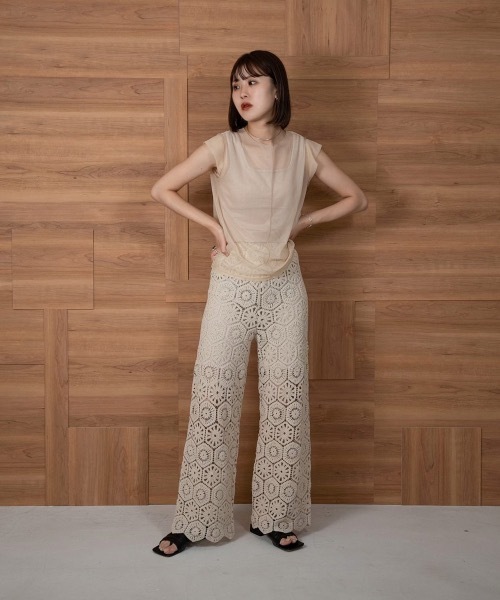 Amiur(エミレ)の「french sleeve sheer tops(Tシャツ/カットソー・レディース・ブラウン/グレー/アイボリー・FREE)」の18枚目の写真