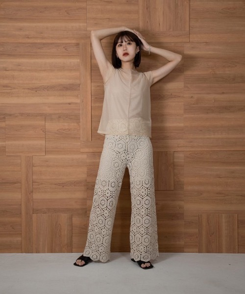 Amiur(エミレ)の「french sleeve sheer tops(Tシャツ/カットソー・レディース・ブラウン/グレー/アイボリー・FREE)」の10枚目の写真