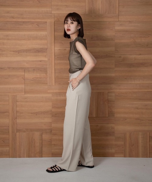 Amiur(エミレ)の「french sleeve sheer tops(Tシャツ/カットソー・レディース・ブラウン/グレー/アイボリー・FREE)」の6枚目の写真