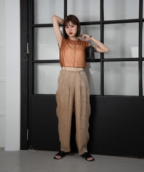 Amiur(エミレ)の「french sleeve sheer tops(Tシャツ/カットソー・レディース・ブラウン/グレー/アイボリー・FREE)」の4枚目の写真