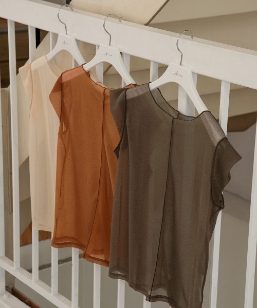 Amiur(エミレ)の「french sleeve sheer tops(Tシャツ/カットソー・レディース・ブラウン/グレー/アイボリー・FREE)」の11枚目の写真