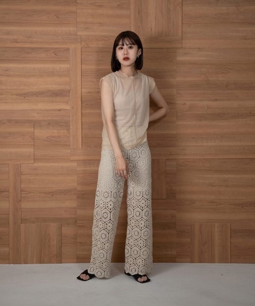 Amiur(エミレ)の「french sleeve sheer tops(Tシャツ/カットソー・レディース・ブラウン/グレー/アイボリー・FREE)」の16枚目の写真