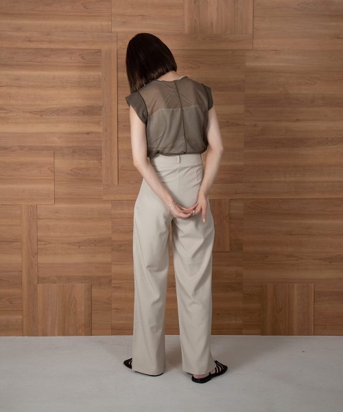 Amiur(エミレ)の「french sleeve sheer tops(Tシャツ/カットソー・レディース・ブラウン/グレー/アイボリー・FREE)」の9枚目の写真